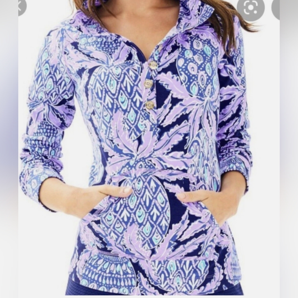 Lilly Pulitzer UPF 50+ Captain Popover Lilac Verbena Pop Up Coco, Size XXS